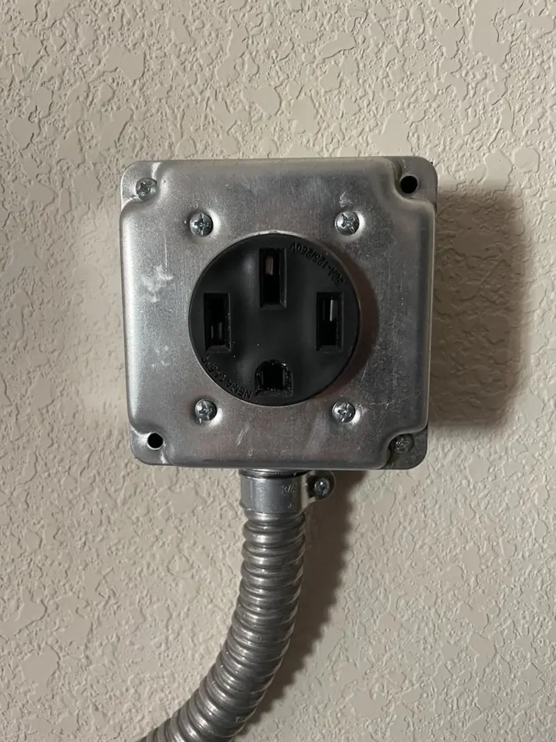 NEMA 14-50 outlet installed for Smart Home Electrical in Williams